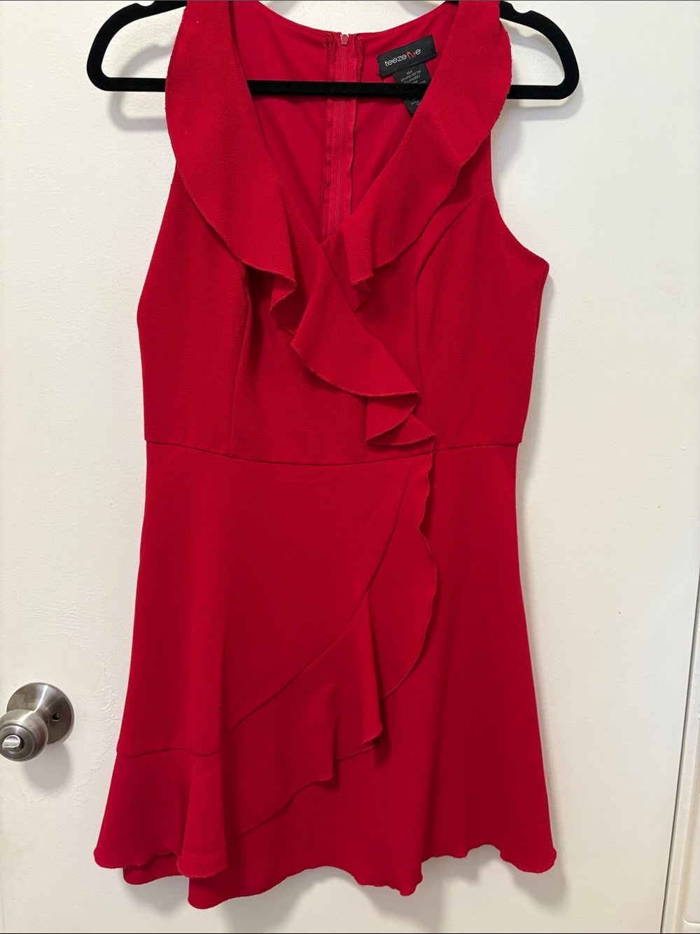 Teeze Me Red Ruffle Mini Dress